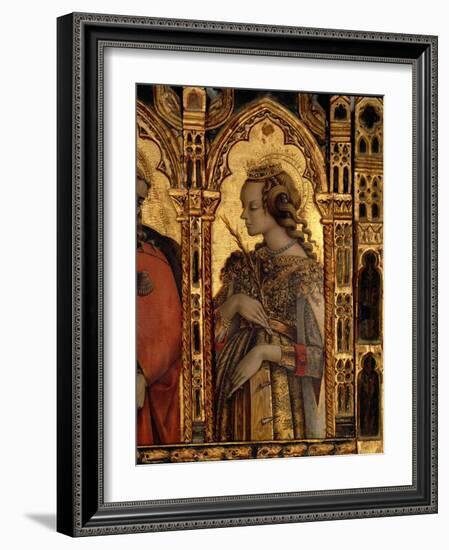 St. Catherine of Alexandria, Detail from the San Martino Polyptych-Carlo Crivelli-Framed Giclee Print