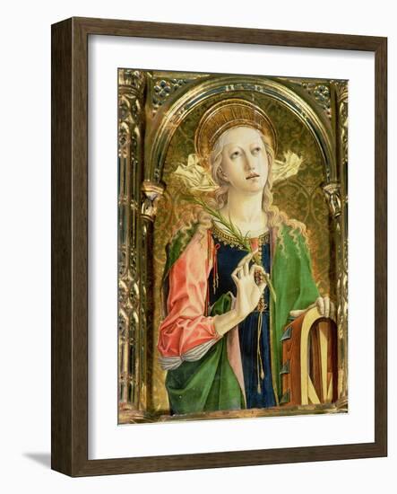 St. Catherine of Alexandria, Detail of the Sant'Emidio Polyptych, 1473-Carlo Crivelli-Framed Giclee Print