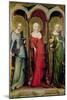 St. Catherine of Alexandria, St. Mary Magdalene and St. Margaret of Antioch, circa 1380-Master of the Trebon Altarpiece-Mounted Giclee Print