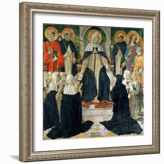 St. Catherine of Siena as the Spiritual Mother of the 2nd and 3rd Orders of St. Dominic-Cosimo Rosselli-Framed Giclee Print