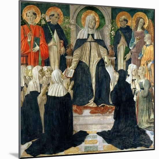 St. Catherine of Siena as the Spiritual Mother of the 2nd and 3rd Orders of St. Dominic-Cosimo Rosselli-Mounted Giclee Print