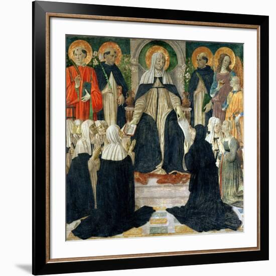 St. Catherine of Siena as the Spiritual Mother of the 2nd and 3rd Orders of St. Dominic-Cosimo Rosselli-Framed Giclee Print