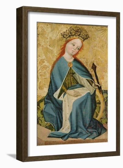 St. Catherine (Oil on Panel)-German School-Framed Giclee Print