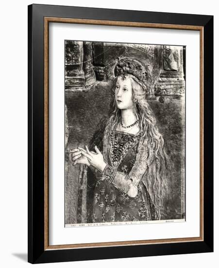 St. Catherine, Possibly a Portrait of Lucrezia Borgia (1480-1519) from the Lives of the Saints-Bernardino di Betto Pinturicchio-Framed Giclee Print