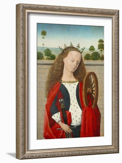 St. Catherine Standing in Front of a Wall-Baseler Schule-Framed Giclee Print