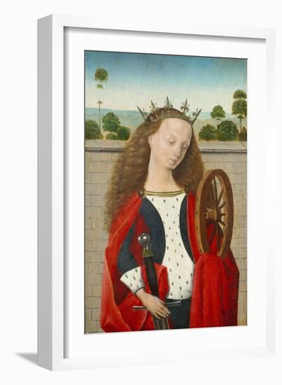St. Catherine Standing in Front of a Wall-Baseler Schule-Framed Giclee Print