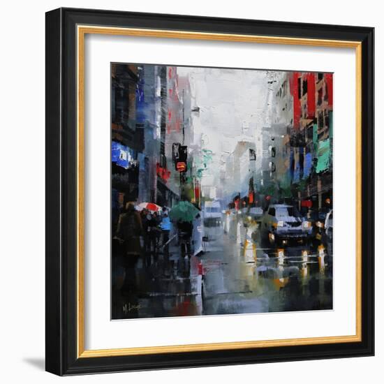 St. Catherine Street Rain-Mark Lague-Framed Art Print