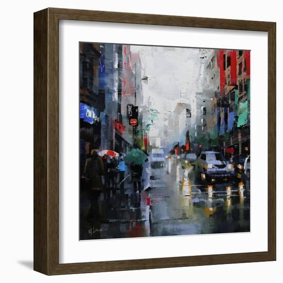 St. Catherine Street Rain-Mark Lague-Framed Art Print