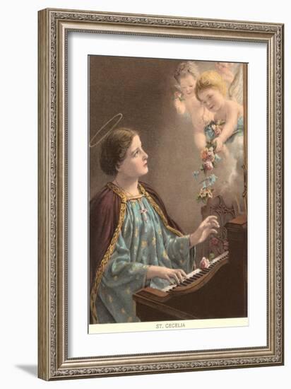 St. Cecelia at Piano with Putti-null-Framed Art Print