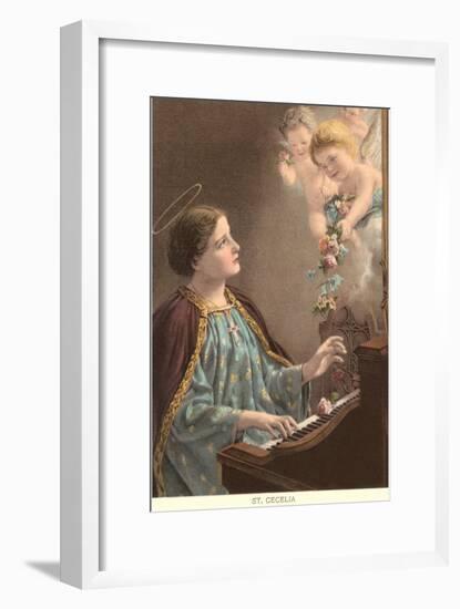St. Cecelia at Piano with Putti-null-Framed Art Print