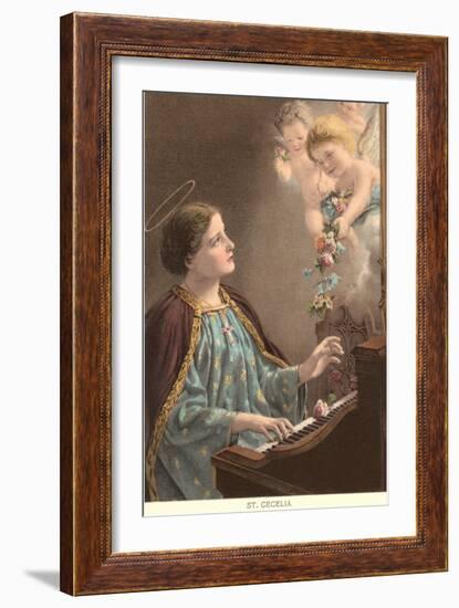 St. Cecelia at Piano with Putti-null-Framed Art Print