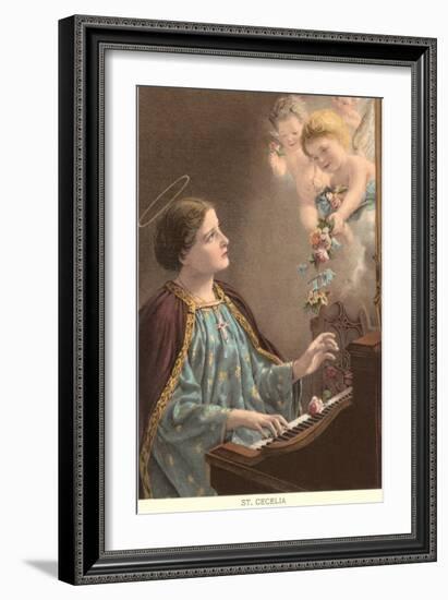 St. Cecelia at Piano with Putti-null-Framed Art Print