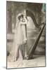 St. Cecile Posing with Harp-null-Mounted Art Print