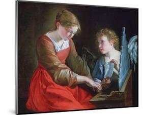 St Cecilia and an Angel, C1617-1618 and C1621-1627-Orazio Gentileschi-Mounted Giclee Print