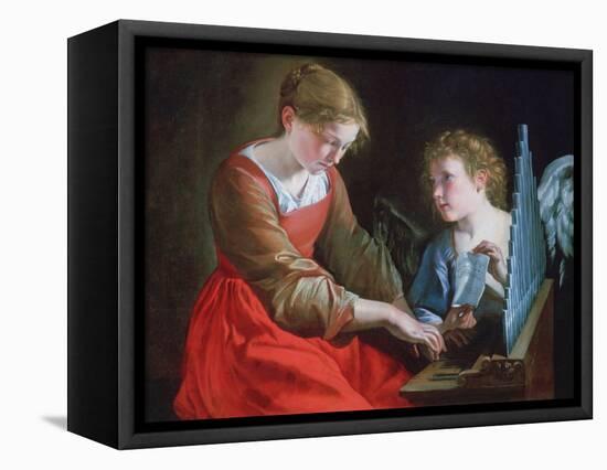 St Cecilia and an Angel, C1617-1618 and C1621-1627-Orazio Gentileschi-Framed Premier Image Canvas