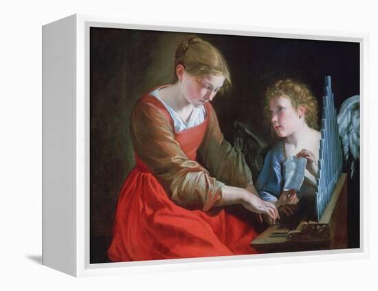 St Cecilia and an Angel, C1617-1618 and C1621-1627-Orazio Gentileschi-Framed Premier Image Canvas