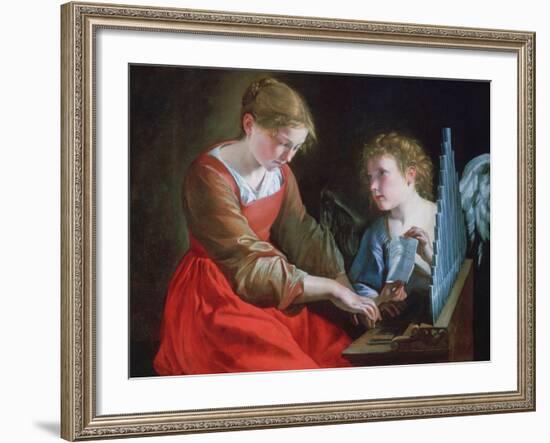 St Cecilia and an Angel, C1617-1618 and C1621-1627-Orazio Gentileschi-Framed Giclee Print