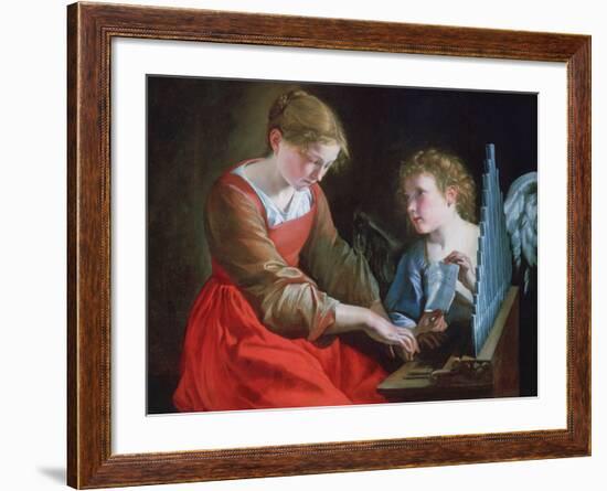 St Cecilia and an Angel, C1617-1618 and C1621-1627-Orazio Gentileschi-Framed Giclee Print