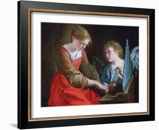 St Cecilia and an Angel, C1617-1618 and C1621-1627-Orazio Gentileschi-Framed Giclee Print