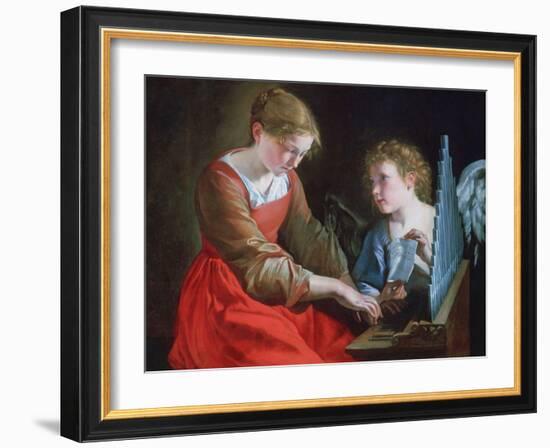 St Cecilia and an Angel, C1617-1618 and C1621-1627-Orazio Gentileschi-Framed Giclee Print