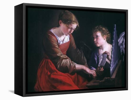 St. Cecilia And An Angel-Orazio Gentileschi-Framed Premier Image Canvas