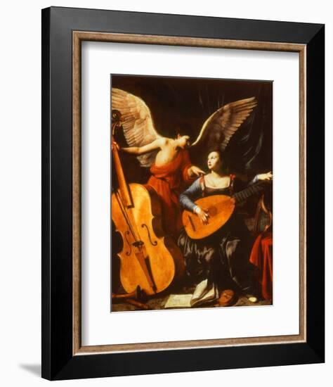 St. Cecilia and the Angel-Carlo Saraceni-Framed Art Print