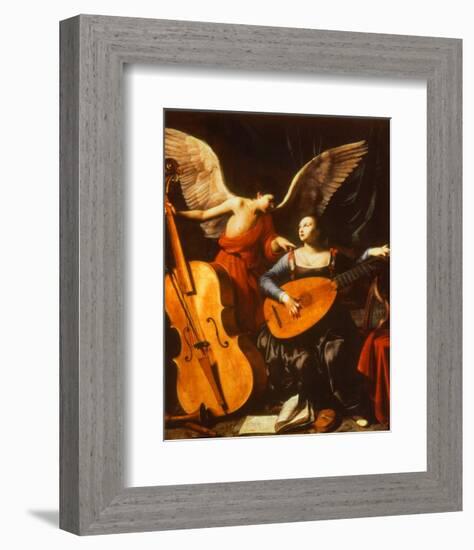 St. Cecilia and the Angel-Carlo Saraceni-Framed Art Print