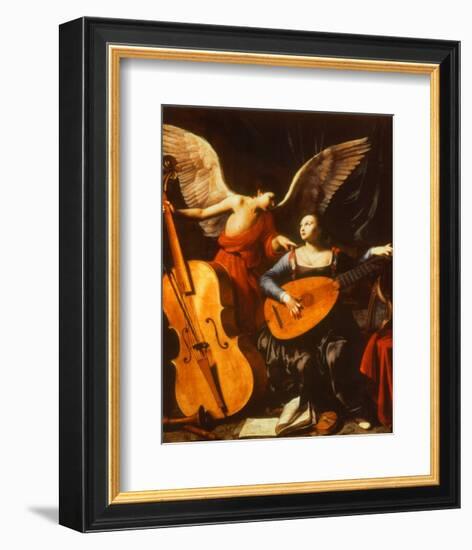 St. Cecilia and the Angel-Carlo Saraceni-Framed Art Print