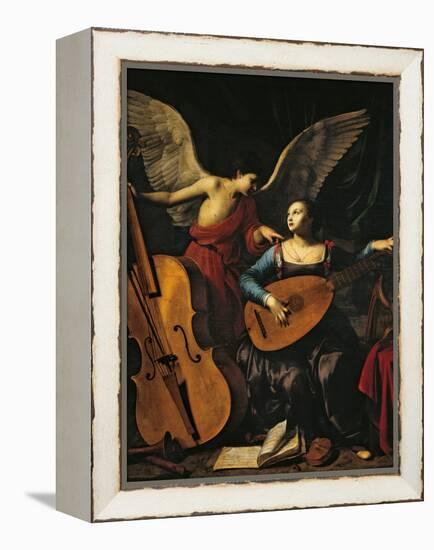 St Cecilia and the Angel-Carlo Saraceni-Framed Premier Image Canvas