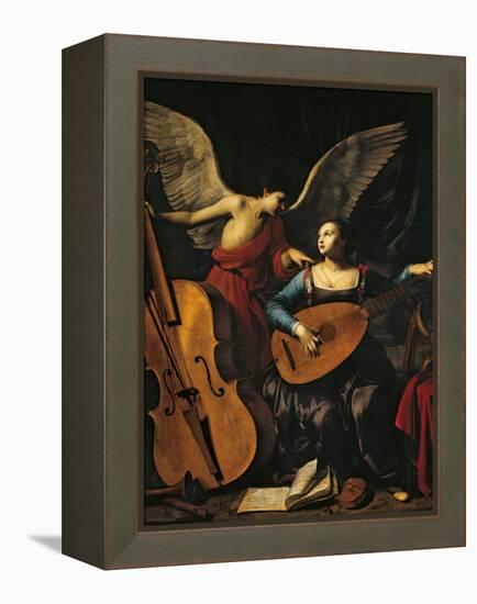 St Cecilia and the Angel-Carlo Saraceni-Framed Premier Image Canvas