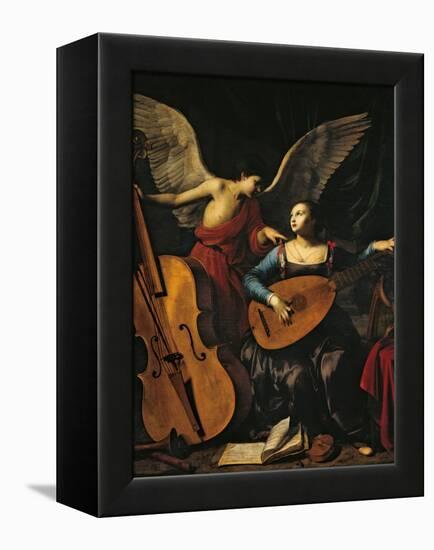 St Cecilia and the Angel-Carlo Saraceni-Framed Premier Image Canvas