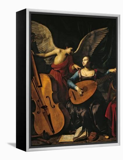 St Cecilia and the Angel-Carlo Saraceni-Framed Premier Image Canvas