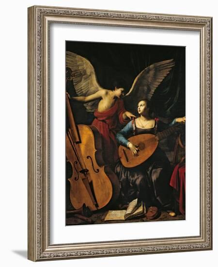 St Cecilia and the Angel-Carlo Saraceni-Framed Giclee Print