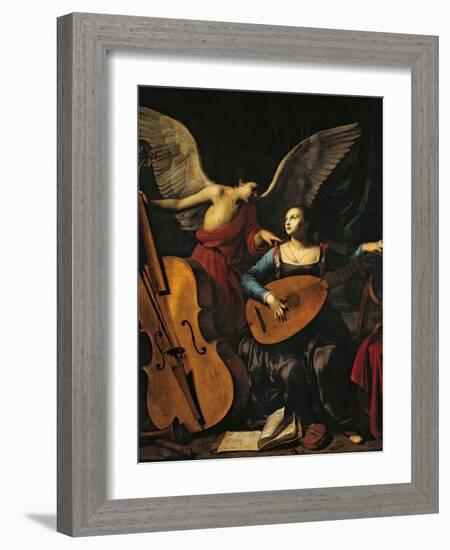 St Cecilia and the Angel-Carlo Saraceni-Framed Giclee Print