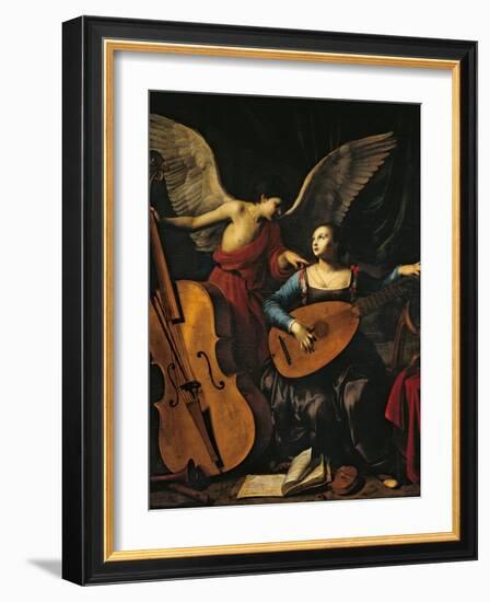 St Cecilia and the Angel-Carlo Saraceni-Framed Giclee Print