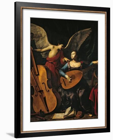 St Cecilia and the Angel-Carlo Saraceni-Framed Giclee Print