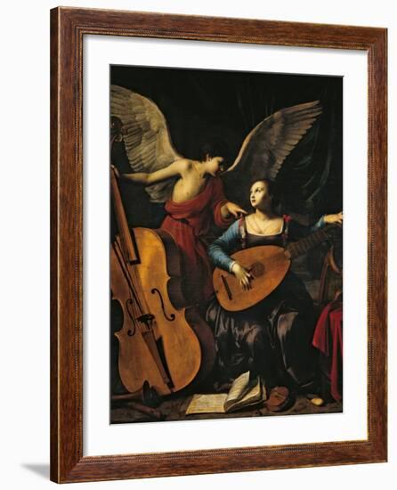 St Cecilia and the Angel-Carlo Saraceni-Framed Giclee Print