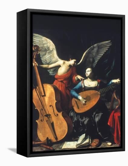 St. Cecilia And The Angel-Carlo Saraceni-Framed Premier Image Canvas