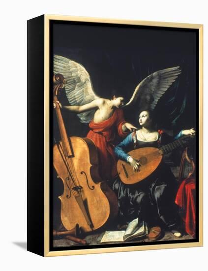 St. Cecilia And The Angel-Carlo Saraceni-Framed Premier Image Canvas