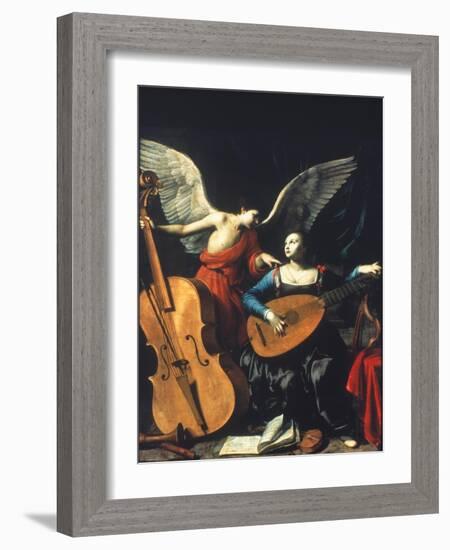 St. Cecilia And The Angel-Carlo Saraceni-Framed Giclee Print