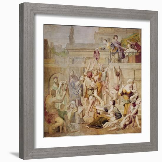 St. Cecilia Distributing Alms, C.1612-15-Domenichino-Framed Giclee Print