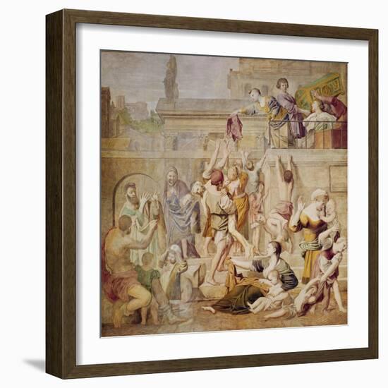 St. Cecilia Distributing Alms, C.1612-15-Domenichino-Framed Giclee Print