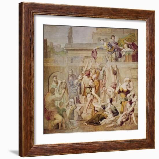 St. Cecilia Distributing Alms, C.1612-15-Domenichino-Framed Giclee Print