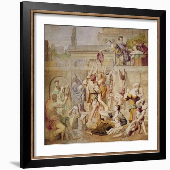 St. Cecilia Distributing Alms, C.1612-15-Domenichino-Framed Giclee Print