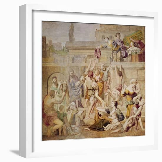St. Cecilia Distributing Alms, C.1612-15-Domenichino-Framed Giclee Print