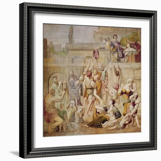 St. Cecilia Distributing Alms, C.1612-15-Domenichino-Framed Giclee Print