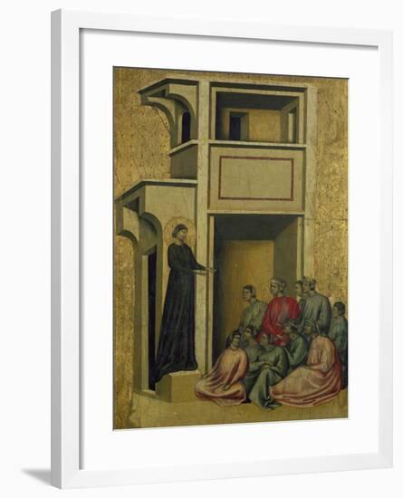 St. Cecilia Speaks to Group of People-null-Framed Giclee Print