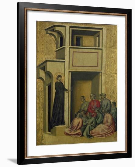 St. Cecilia Speaks to Group of People-null-Framed Giclee Print