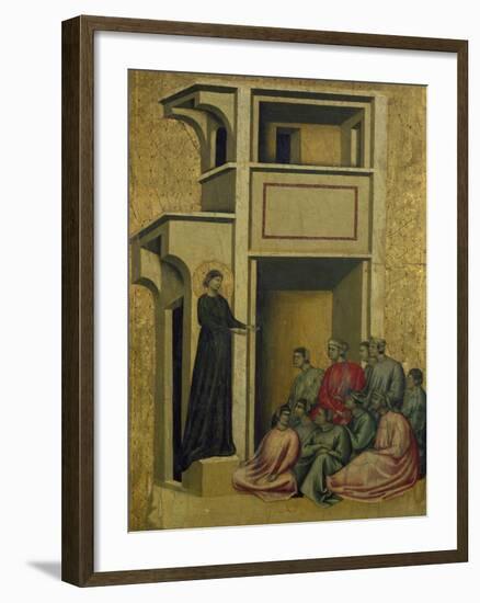 St. Cecilia Speaks to Group of People-null-Framed Giclee Print