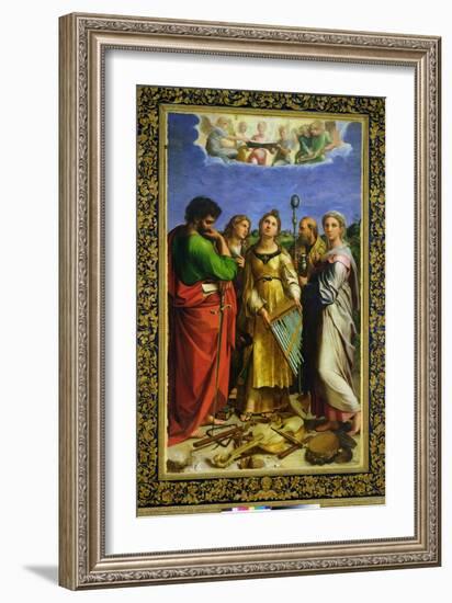 St. Cecilia Surrounded by St. Paul, St. John the Evangelist, St. Augustine and Mary Magdalene-Raphael-Framed Giclee Print